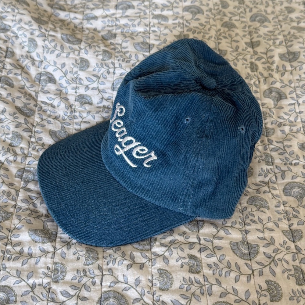 Peonger Blue Corduroy Baseball Cap